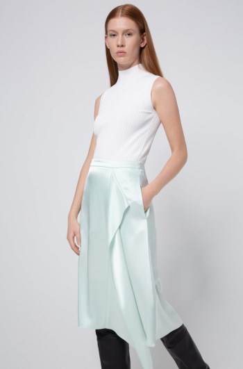 Hugo Boss A-line skirt Lyse Grønn | 5YOaPElP