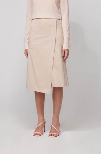 Hugo Boss A-line wrap skirt Lyse Rosa | vxCBdpOG