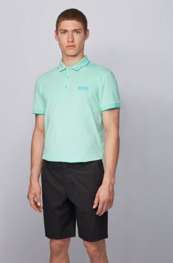 Hugo Boss Active-stretch golf polo shirt Lyse Grønn | UDAPdkNe