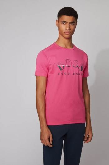 Hugo Boss African-cotton T-shirt Rosa | 4bb2con4