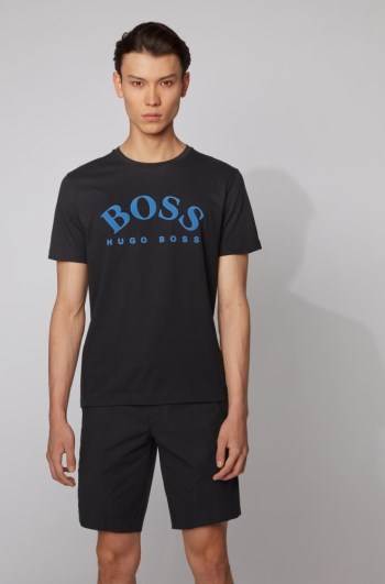 Hugo Boss Bomull T-shirt Svarte | 1qoCyH7w