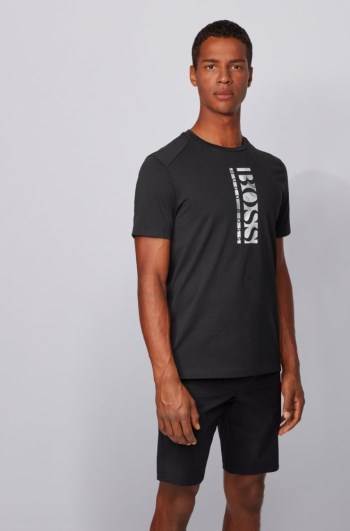 Hugo Boss Bomull-blend T-shirt Svarte | 9xazt9Lm