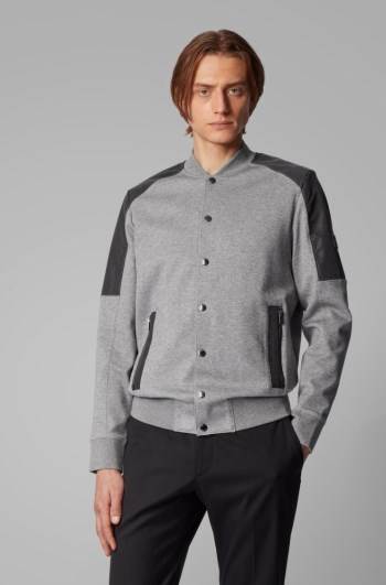 Hugo Boss Bomull-blend bomber jacket Grå | K68LrmPf