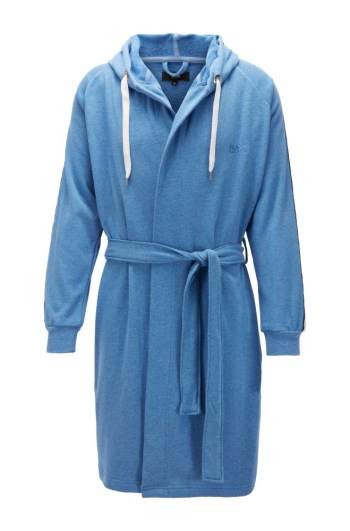 Hugo Boss Bomull-blend hooded bathrobe Blå | 8fnp7F0E