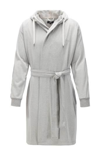 Hugo Boss Bomull-blend hooded bathrobe Grå | 8xdEbHrv