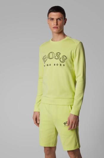 Hugo Boss Bomull-blend sweatshirt Lyse Grønn | McnvScZC