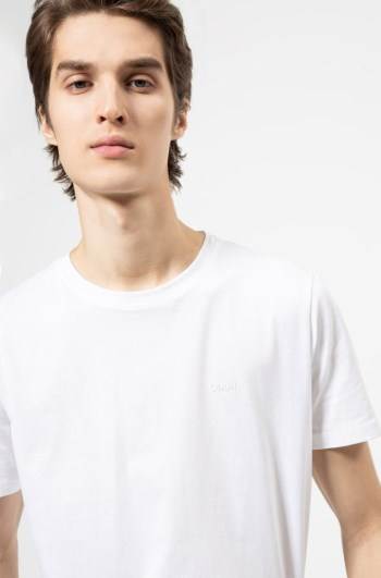 Hugo Boss Bomull-jersey T-shirt Hvite | HZYPLwn1