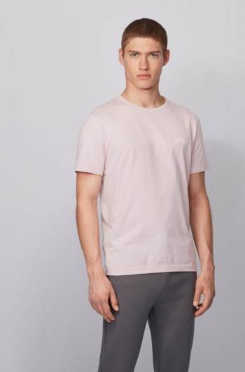 Hugo Boss Bomull jersey T-shirt Lyse Rosa | Tqp7682L