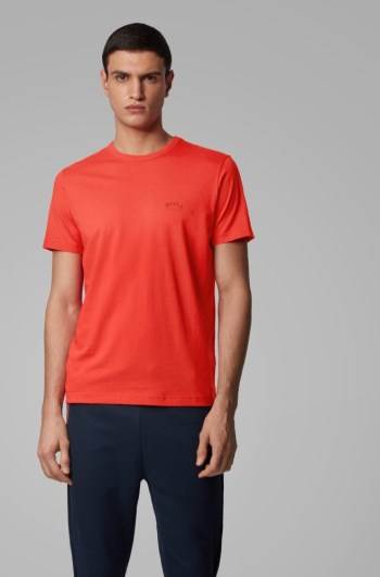 Hugo Boss Bomull jersey T-shirt Rød | 3QMdrAh1