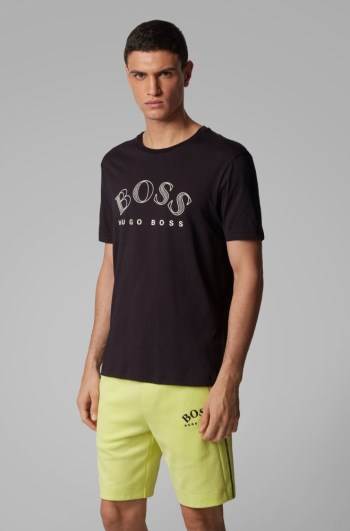 Hugo Boss Bomull-jersey T-shirt Svarte | VNHnVLB1