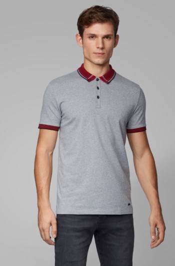 Hugo Boss Bomull-jersey polo shirt Grå | nl9Au0yl