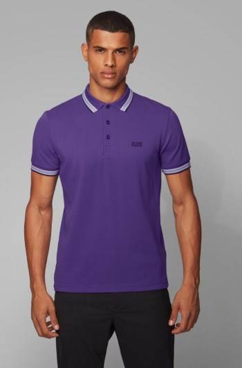 Hugo Boss Bomull-piqué polo shirt Lilla | 2dFGgX8A