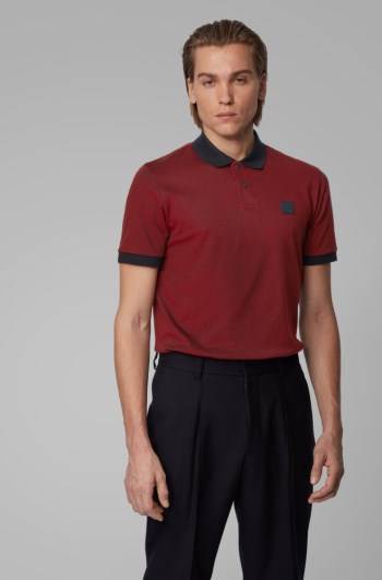 Hugo Boss Bomull-piqué polo shirt Mørke Rød | 9kEqhVnz