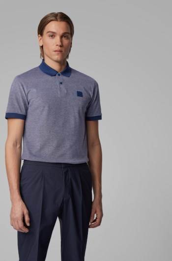 Hugo Boss Bomull-piqué polo shirt Mørke Blå | B4H6Dqow