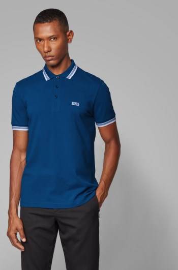 Hugo Boss Bomull-piqué polo shirt Blå | XgBILxXI