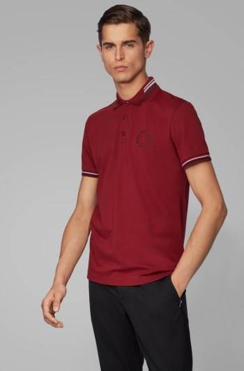 Hugo Boss Bomull-piqué polo shirt Mørke Rød | jseoVdWs