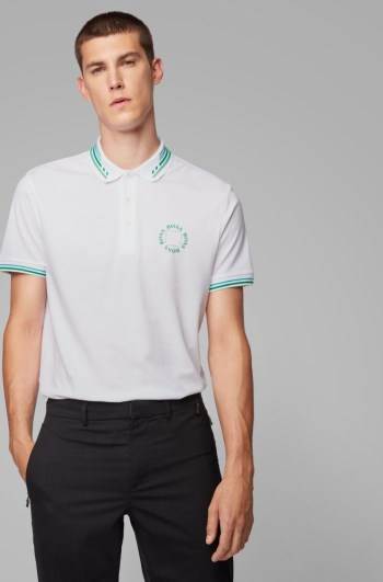 Hugo Boss Bomull-piqué polo shirt Hvite | oJxbAUzc