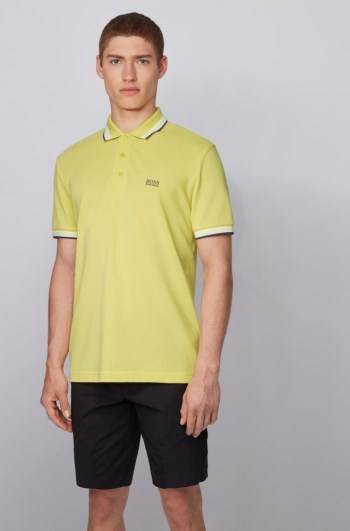 Hugo Boss Bomull-piqué polo shirt Gul | xYyyDqzp