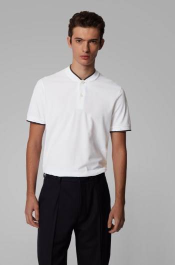 Hugo Boss Bomull-piqué polo shirt Hvite | zWiKsIY7