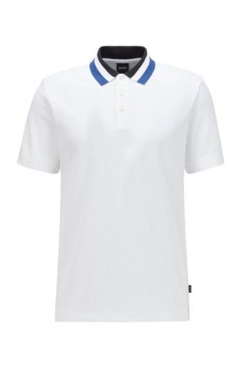 Hugo Boss Bomull polo shirt Hvite | yhoooGXp