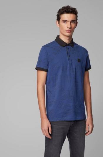 Hugo Boss Bomull polo shirt Mørke Blå | oBSbgwRw