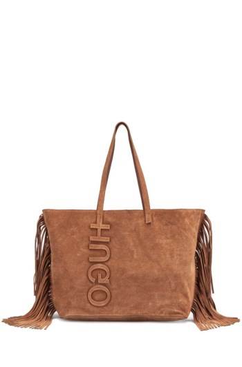 Hugo Boss Calf-suede shopper bag Brune | Y2RLh27R