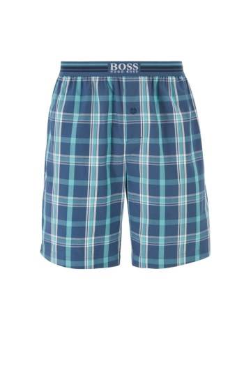 Hugo Boss Checked cotton pyjama shorts Blå | MHKYCfeW