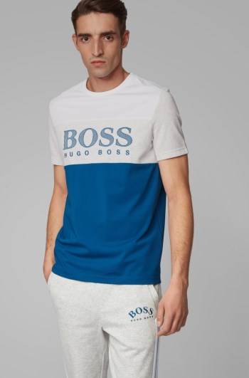 Hugo Boss Colour-block T-shirt Blå | objwNRoA