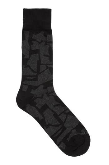 Hugo Boss Combed cotton-blend socks Svarte | T6lxedCo