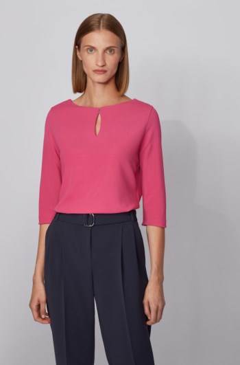 Hugo Boss Crepe jersey top Rosa | w0VQJV65