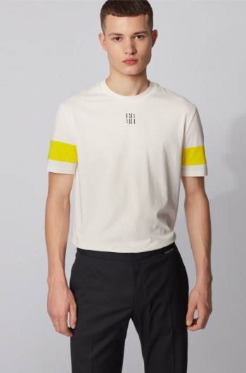 Hugo Boss Crew-neck T-shirt Hvite | eAMCfSFY