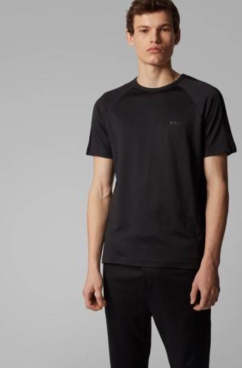 Hugo Boss Crew-neck T-shirt Svarte | 77ds9D8X