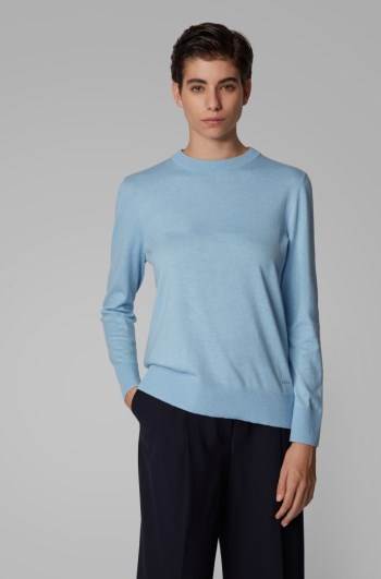 Hugo Boss Crew-neck sweater Lyse Blå | 01aE5gvL