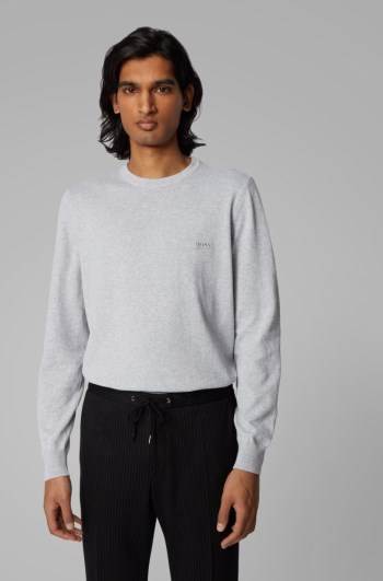 Hugo Boss Crew-neck sweater Lyse Grå | iGiQpFY2