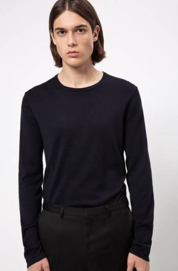 Hugo Boss Crew-neck sweater Mørke Blå | DRLXkCP5