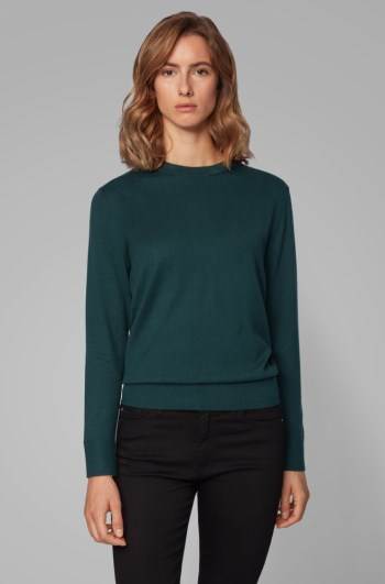 Hugo Boss Crew-neck sweater Mørke Grønn | k5rqZZXf