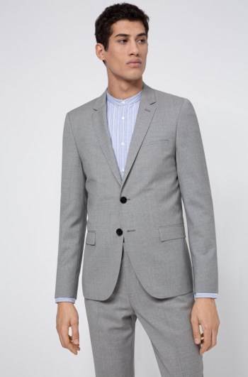 Hugo Boss Extra-slim-fit jacket Lyse Grå | sdUd37gx