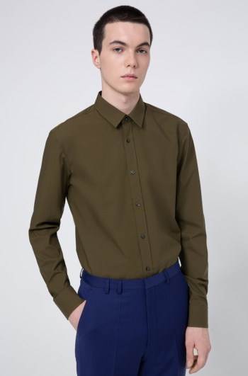 Hugo Boss Extra-slim-fit shirt Khaki | Shh1FWhG