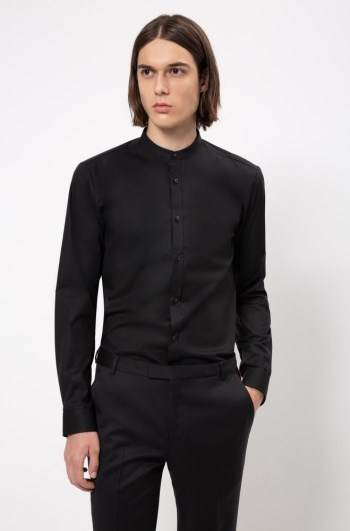 Hugo Boss Extra-slim-fit shirt Svarte | BzW5atWN