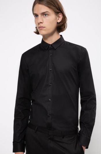 Hugo Boss Extra-slim-fit shirt Svarte | kZdJR9vT