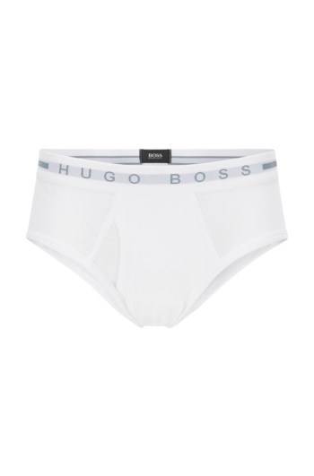 Hugo Boss Finely ribbed cotton briefs Hvite | 2I6Dsq45