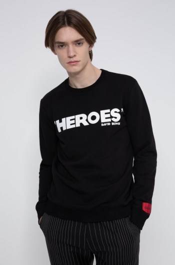 Hugo Boss French-terry cotton sweatshirt Svarte | JjOLksOJ