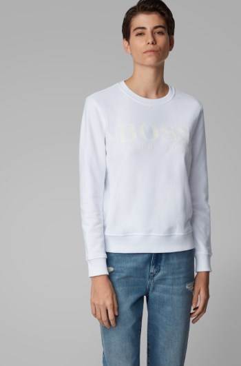 Hugo Boss French-terry sweatshirt Hvite | a0GO80tl