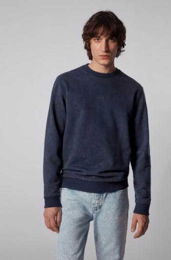 Hugo Boss French-terry sweatshirt Mørke Blå | rtLr2Thv