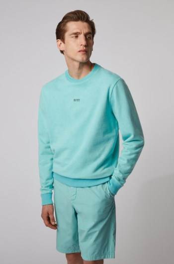 Hugo Boss French-terry sweatshirt Turkis | Qs3tie0D