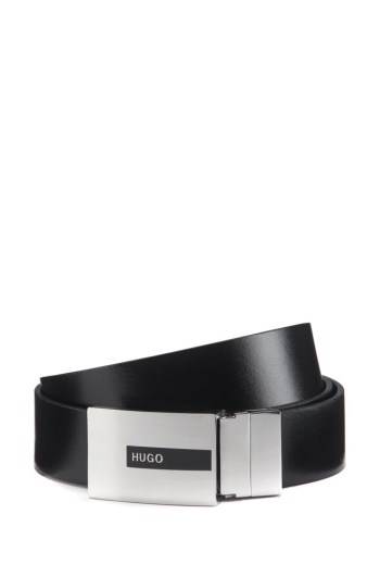 Hugo Boss Gift-boxed reversible leather belt Svarte | jKzuqJg1