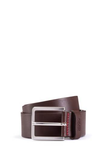 Hugo Boss Grainy embossed-leather belt Mørke Brune | ZLPa8FI4