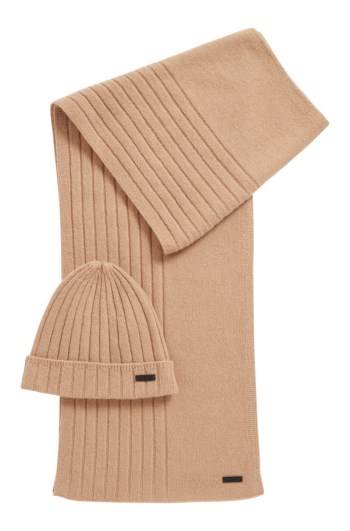 Hugo Boss Hat and scarf set Beige | YJIGJMaF