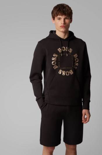 Hugo Boss Hette sweatshirt Svarte | 4K53LPQe