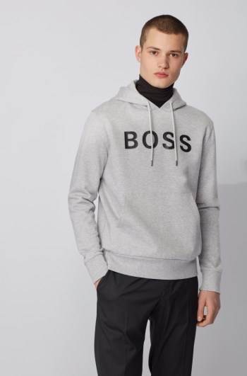 Hugo Boss Hoodie Lyse Grå | kqcoRPI0